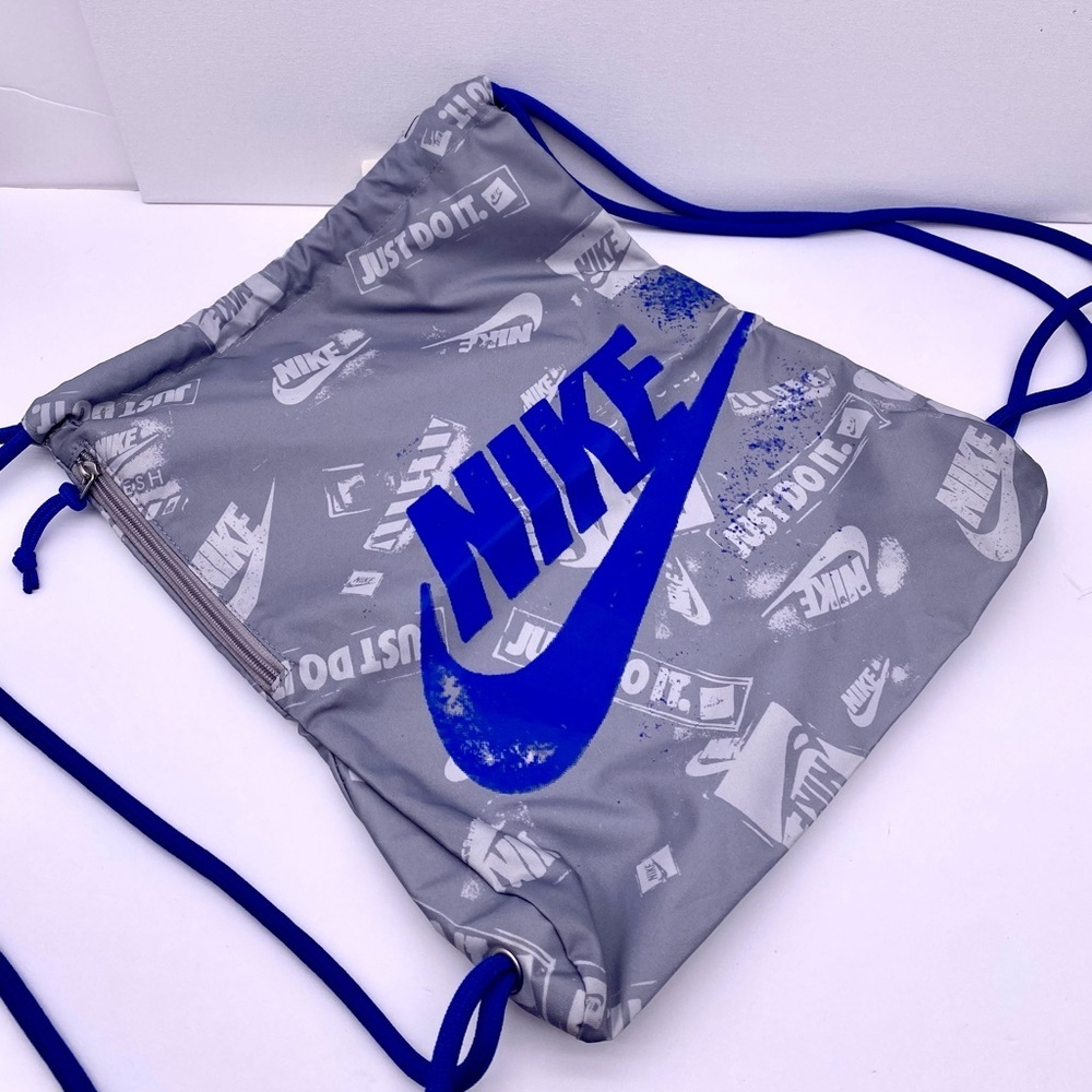 Nike Blue and Gray Drawstring Backpack - Picture 3 of 9
